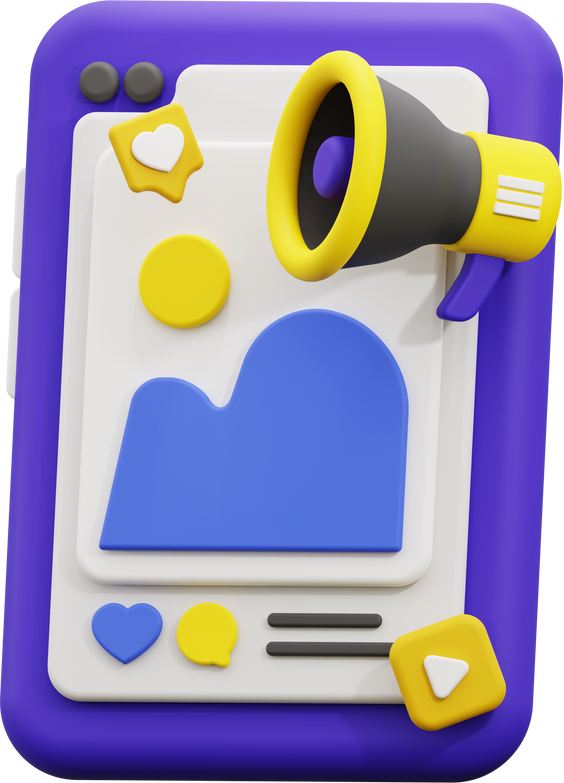 3d social media marketing icon